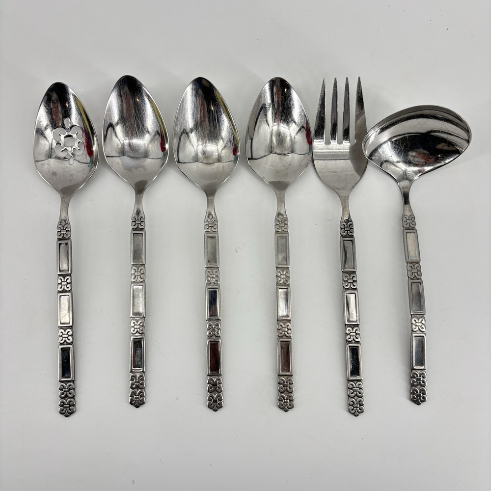 Lot 6 Oneida Community Madrid (No Black) Hostess Serving Spoons Fork Ladle